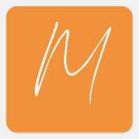 Initial Letter Monogram Modern Style Orange White