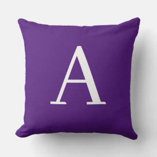 Initial Letter Monogram Modern Style Purple & Blue Cushion