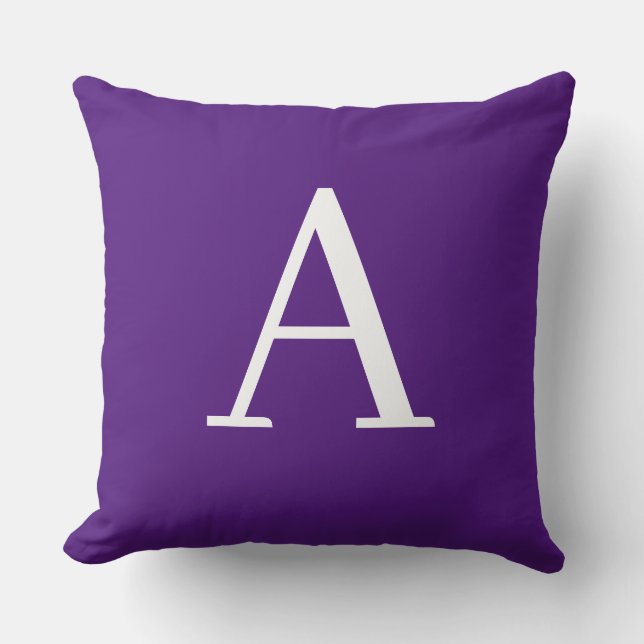 Initial Letter Monogram Modern Style Purple & Blue Cushion (Front)