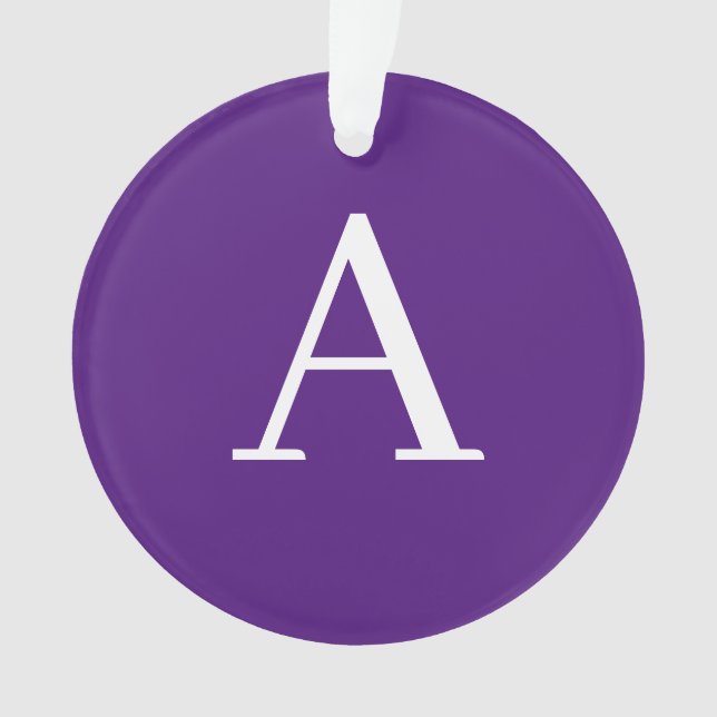Initial Letter Monogram Modern Style Purple & Blue Ornament (Front)