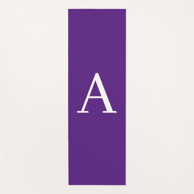 Initial Letter Monogram Modern Style Purple Blue Yoga Mat (Front)