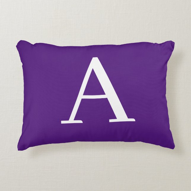 Initial Letter Monogram Modern Style Purple Decorative Cushion (Front)