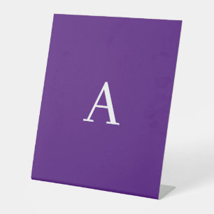 Initial Letter Monogram Modern Style Purple Pedestal Sign