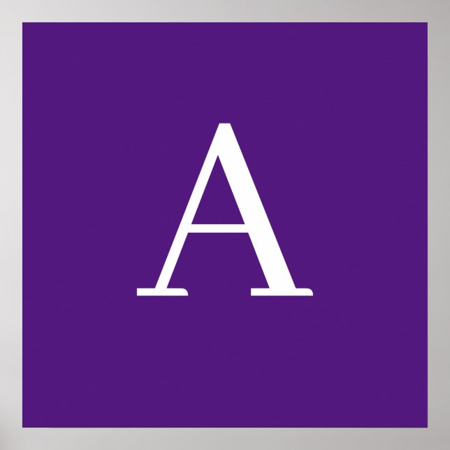 Initial Letter Monogram Modern Style Purple Poster (Front)
