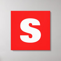 Initial Letter Monogram Modern Style Red White