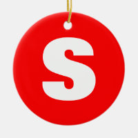 Initial Letter Monogram Modern Style Red White