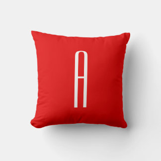 Initial Letter Monogram Modern Style Red White Cushion