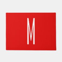 Initial Letter Monogram Modern Style Red White