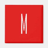 Initial Letter Monogram Modern Style Red White