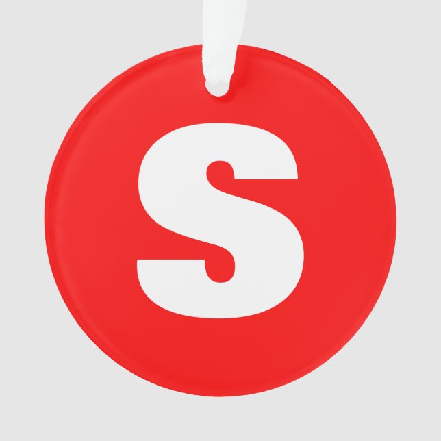 Initial Letter Monogram Modern Style Red White Ornament (Front)