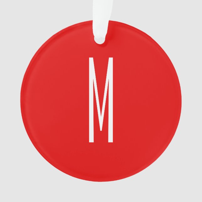 Initial Letter Monogram Modern Style Red White Ornament (Front)