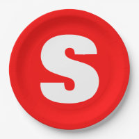 Initial Letter Monogram Modern Style Red White