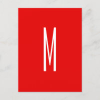 Initial Letter Monogram Modern Style Red White