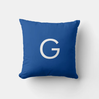 Initial Letter Monogram Modern Stylish Blue Cushion