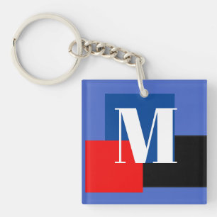 Initial Letter Monogram Modern Stylish Key Ring