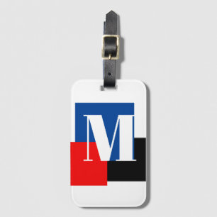 Initial Letter Monogram Modern Stylish Luggage Tag