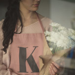 Initial Letter | Monogram Modern Stylish Peach Apron<br><div class="desc">Simple,  stylish custom initial letter monogram apron in modern minimalist typography in dark grey on peach pink. A perfect custom gift or fashion accessory with a personal touch!</div>