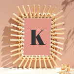 Initial Letter | Monogram Modern Stylish Peach Poster<br><div class="desc">Simple,  stylish custom initial letter monogram poster print in modern minimalist typography in dark grey on peach pink. A perfect custom gift or accessory with a personal touch!</div>