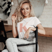 Initial Letter | Monogram Modern Stylish Peach