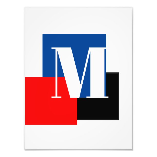 Initial Letter Monogram Modern Stylish Photo Print (Front)