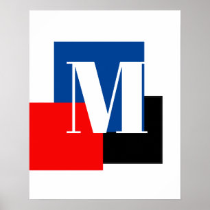 Initial Letter Monogram Modern Stylish Poster