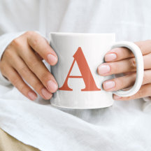 Initial Letter Monogram Modern Stylish Terracotta