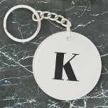 Initial Letter | Monogram Modern Stylish Trendy Key Ring<br><div class="desc">Simple,  stylish custom initial letter monogram keychain in modern minimalist typography in black on a putty grey background. A perfect custom gift or accessory with a personal touch!</div>
