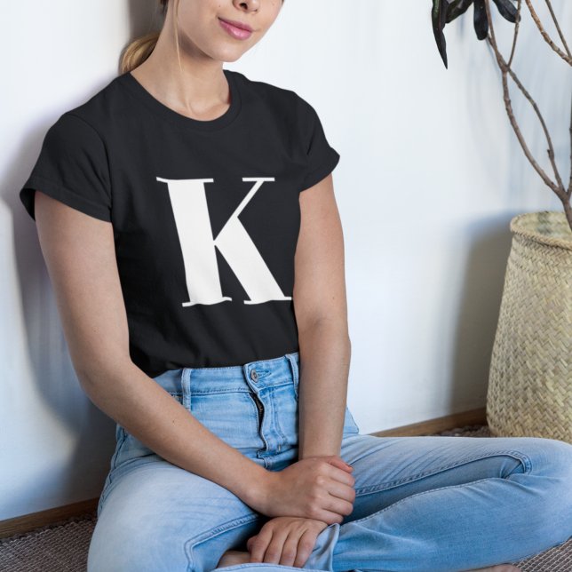 Initial Letter | Monogram Modern Stylish Trendy T-Shirt (Creator Uploaded)