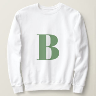 Initial Letter Monogram Modern Trendy Sage Green Sweatshirt