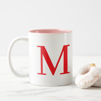 Initial Letter | Monogram Modern Trendy Two-Tone Coffee Mug