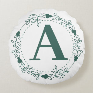 Initial Letter Monogram Personalised Round Cushion