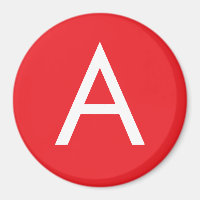 Initial Letter Monogram Red White Plain Modern