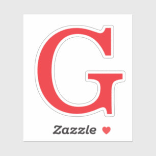 Initial Letter Monogram Red White Plain Simple