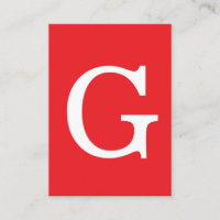 Initial Letter Monogram Red White Plain Simple