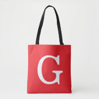 Initial Letter Monogram Red White Plain Simple