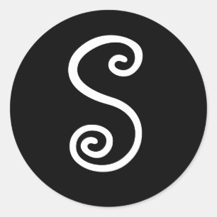 INITIAL LETTER MONOGRAM STICKER S