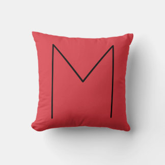 Initial Letter Monogrammed Modern Minimalist Red Cushion