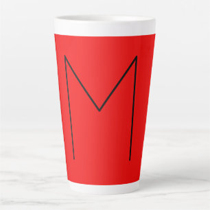 Initial Letter Monogrammed Modern Minimalist Red Latte Mug