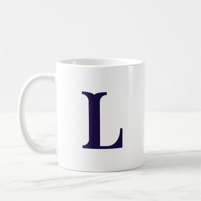 Initial Letter Monogrammed Modern Stylish Letter  Coffee Mug (Left)