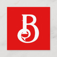 Initial Letter Monogrammed Red White Classical