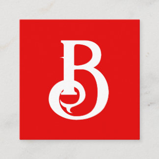 Initial Letter Monogrammed Red White Classical Enclosure Card