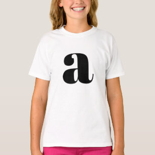 Initial Letter Navy Monogram Modern Stylish T-Shirt