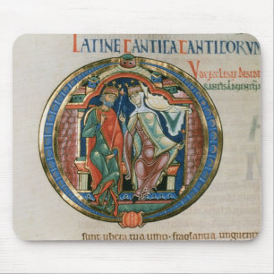 Initial letter 'O' Osculatur me - Let me kiss Mouse Mat