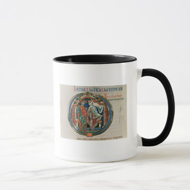 Initial letter 'O' Osculatur me - Let me kiss Mug (Right)