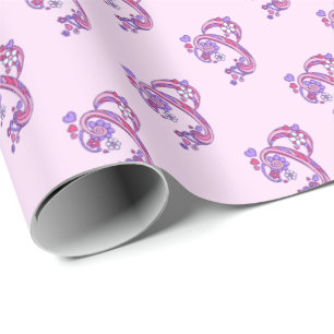 Initial letter P monogram pink personalised wrap Wrapping Paper
