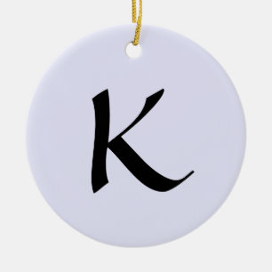 Initial Letter Pastel Lavender Trendy Elegant Ceramic Tree Decoration