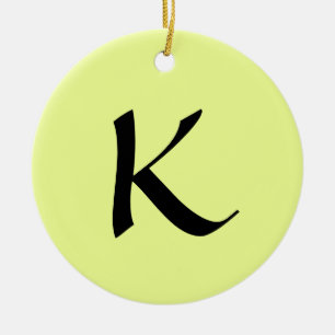Initial Letter Pastel Lime Trendy Elegant Ceramic Tree Decoration