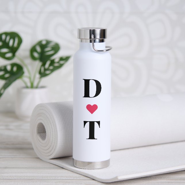 Initial Letter | Simple Monogram Stylish  Water Bottle (Yoga)