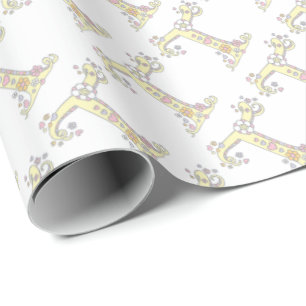 Initial letter T monogram personalised wrap Wrapping Paper