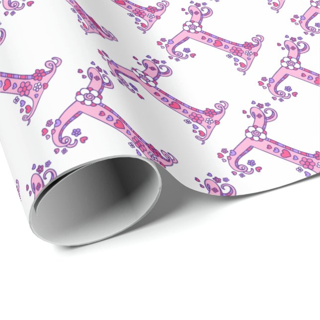 Initial letter T monogram personalised wrap Wrapping Paper (Roll Corner)